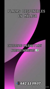 PLAZAS DISPONIBLES MUY BUENOS INGRESOS